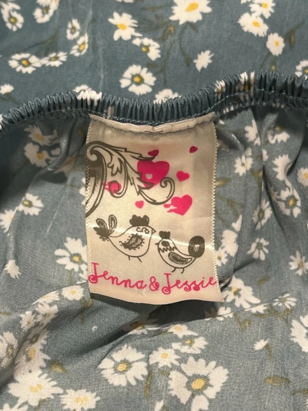 Jenna & Jessie Girls Dusty Blue Floral Ruffle Button Front Dress Size 8 Cottage